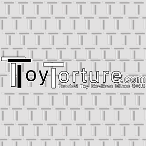 Toy Torture Logo in Black and white lettering on a textured grey background